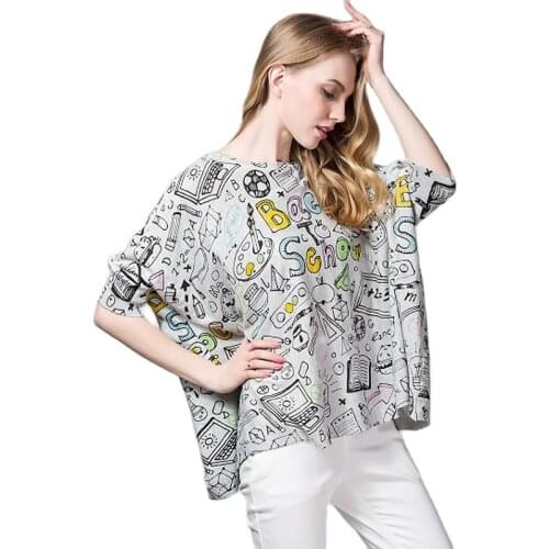 New Autumn Casual Women Sweater Tops Clothes Fashion Batwing Sleeve Print O-Neck Pullovers Womens Sweaters Pullover Clothing