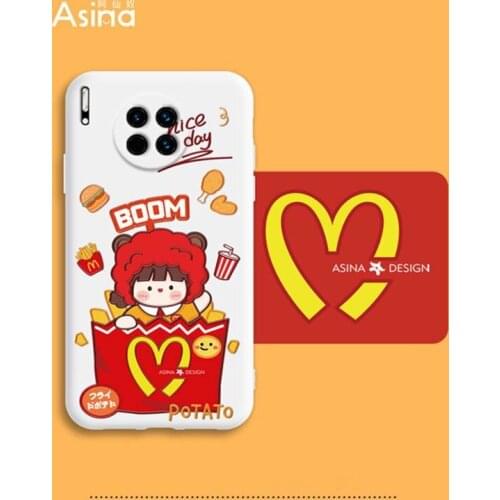 Liquid Silicone Cute Case For Huawei Mate 40 30 20 10 Pro Girls Cartoon Cover For Huawei Honor 10 20 Pro 8x 9x 9a Funda Coque