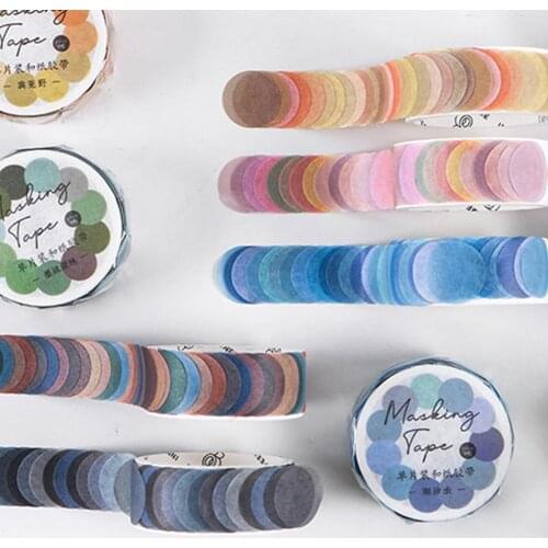 1pcs 14*14mm Hard Candy Dot Color Washi Journaling Easy Label Ins Writing Memory Masking Tape Washi Tapes To Tear Decor Gif K3Q8