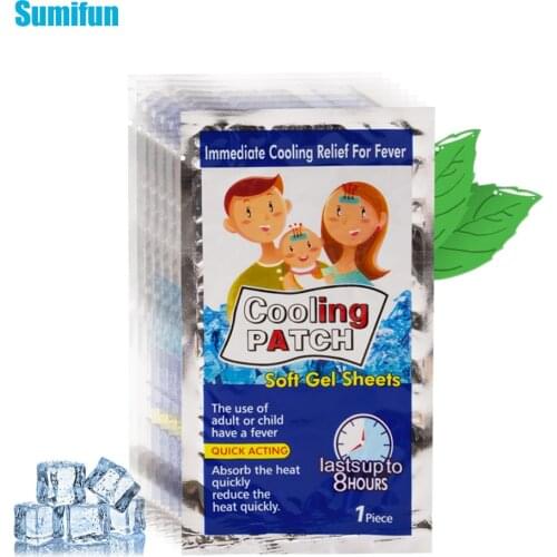 10/25pcs Fever Down Medical Plaster Gel Cooling Patches Migraine Headache Pad Lower Temperature Ice Polymer Hydrogel Baby