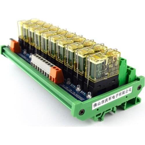 10-way relay dual-group module, 24V rail mounting, PLC amplifier board control board