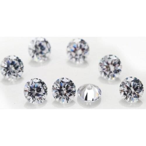 Loose 100PCS White Color DIY Round Cubic Zirconia Stone Machine Cut 5A+ Grade Quality Zircon Rhinestone Hand Craft Decoration