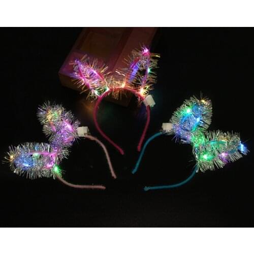 14 light Luminescent Golden Rabbit Ear Hoop Flash led Hoop Concert Scenic Area Night Market Plaza Childrens Toys Wholesale
