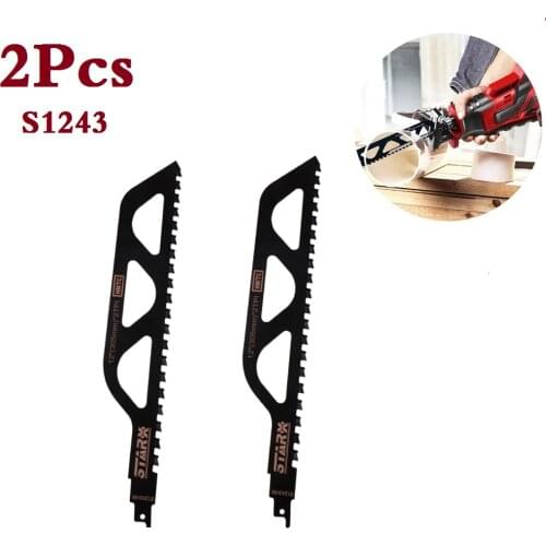 2Pcs S1243 305mm Concrete Cement Board Cutting Reciprocating Saw Blade Reciprocating Saws For Cutting Porous Concrete