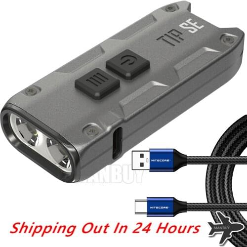 2020 Nitecore TIP SE 700 Lumens 2x LEDs Mini Metal Key Light EDC Rechargeable Flashlight Torch + UAC20 Type-C USB Charging Cable
