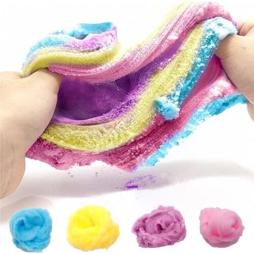 4pcs New Colour Slime Fluffy Foam Clay Light Supplies DIY Softt Cotton Charms Fruit Craft Antistress Kids Gift Toys for Children