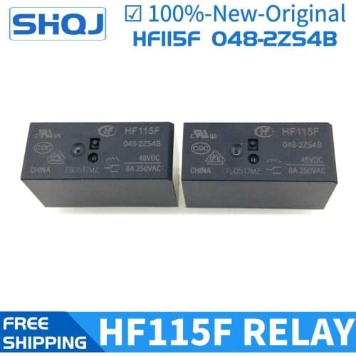 5PCS HF relay JQX-115F HF115F-048-2ZS4B 48VDC 2CO 8A relay 100% new and original