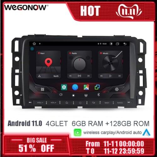 DSP IPS 8Core 8''Android 10.0 4GB+128GB Car Player GPS 4G LET Map WIFI Radio BT 4G LET for GMC Acadia & GMC Denali & GMC Yukon