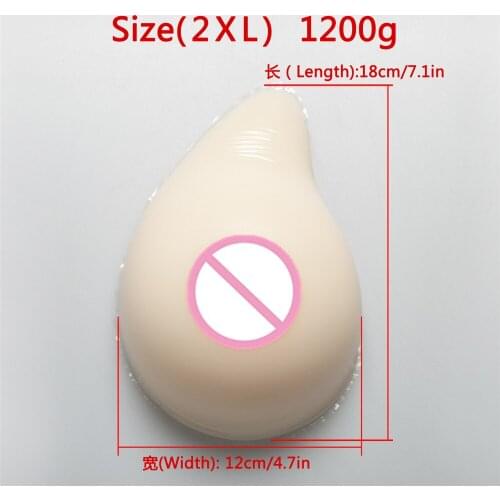 White Color Silicone Breast 1200g/Pair Drag Queen Fake Boobs Crossdresser Breast Form Transgender Shemale False Breasts