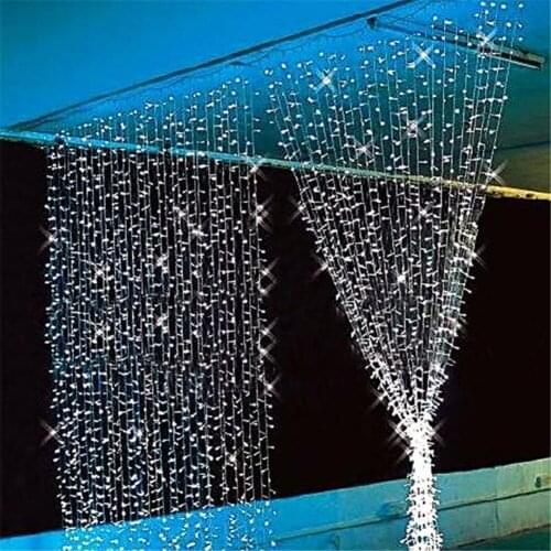 Free Fedex 5pcs/lot LED string Light Curtain 3M*3M 300leds 7Colors LED Christmas Light Curtain AC220/110V 10W