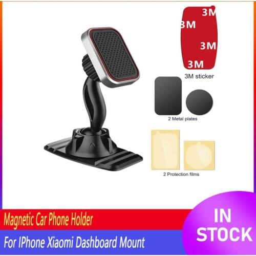 Magnetic Phone Holder Double 360 Degree GPS Strong 3M Adhesive Mount For iPhone 11 Pro Max Dashboard Universal Mounts Holder