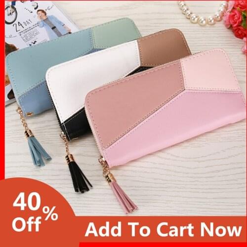 Ladies Luxury Brand Leather Wallets Women Tassel Large Capacity Cell Phone Bag Clutch Bag Female Credit Card Holder Coin Purse