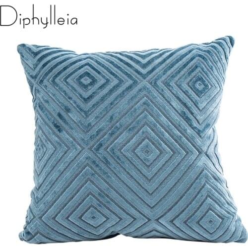 Diphylleia modern velvet pillow cover Stripe three-dimensional Back Letter Sofa cushion cover solid color bedroom pillow