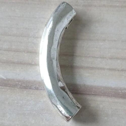 10pcs Long Bent Tube Silde Spacer Fit 6mm Round Leather Cord For DIY Jewelry Fitting ACC