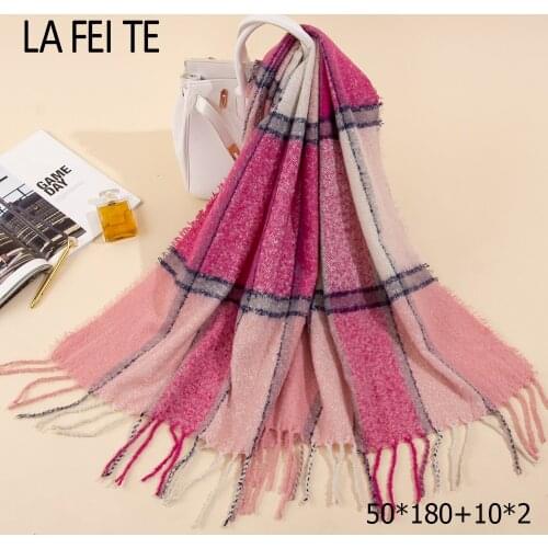 Long Blanket Cashmere Scarf Women Stoles Shawl Foulard Femme Neck Pashmina Wool Cotton Hijab Plaid Women Winter Scarf Warm 2019