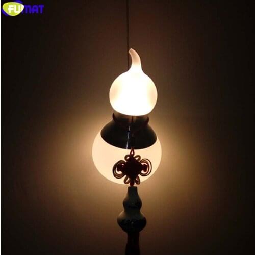FUMAT Calabash Art Pendant Lamps Mascot Blessing Peace Happiness Chinese Knot For Dinning Study Room Chinese Style LED Lights