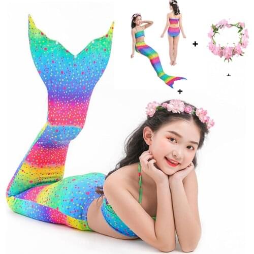Girls Mermaid Tails Swimming Dresses Cosplay Costume Beach Clothes Little Children Mermaid Swimsuit for Kids Swimmable Costumes