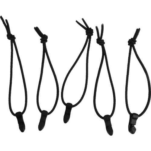 MagiDeal 5pcs Black Elastic Cord Tie down Buckle Strap for Alpenstock Tripod Stand for Oudoor Hunting Caping Travell Acessories