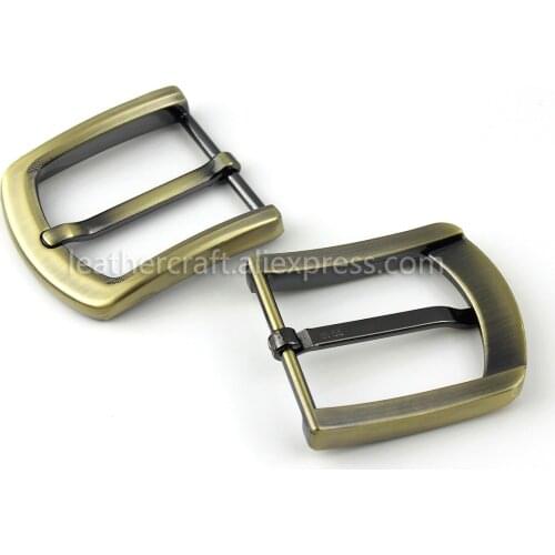1x 40mm Metal Brushed Belt Buckle Men End Bar Heel bar Single Pin Half Buckle Fit for 37-39mm Belt Replacement Jeans Accessories