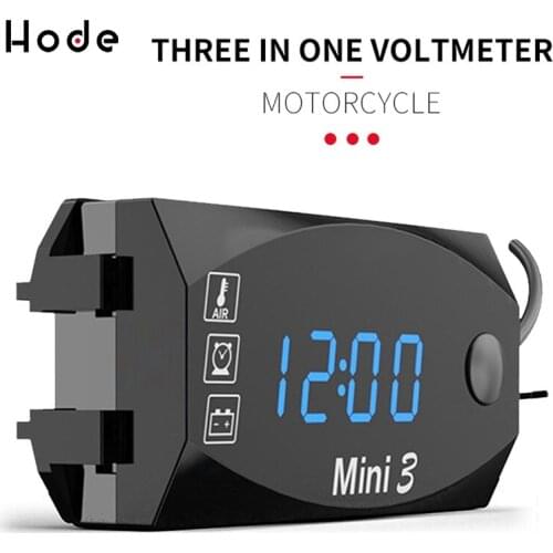 Motorcycle Digital Voltmeter LED Display Waterproof Voltage Tester Moniter Gauge