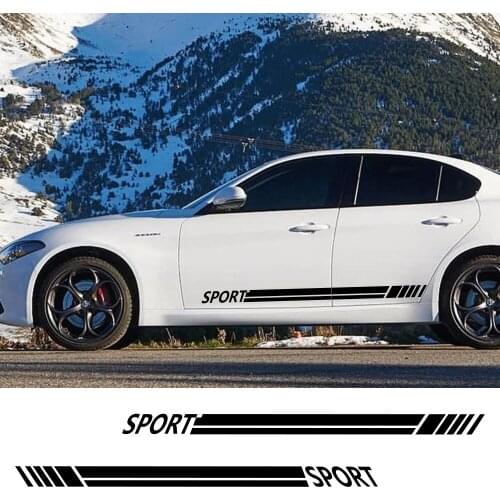 2pcs 160cmx9cm Racing Sports Car Stickers Auto Both Side Body Vinyl Decals Car Stylish Graphics Stickers Car Tuning Accessories