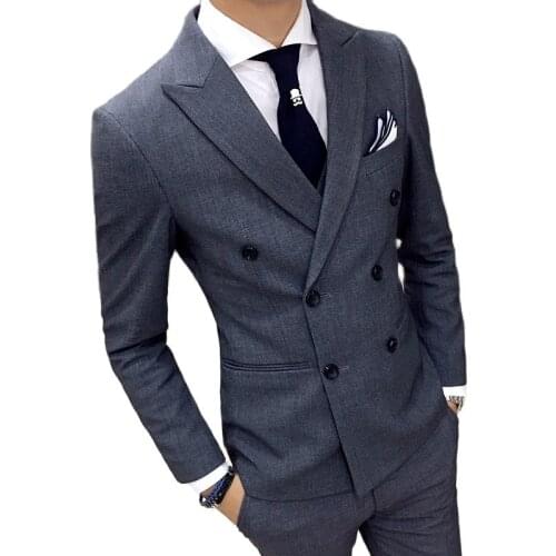 New High-quality Goods Cotton Grooms Best Fashion Pure Color Mans Suit Blazer / Male Formal Business Suit Jackets ( 1 Piece )