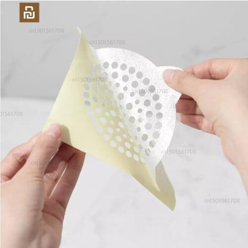 100 PCS xiaomi disposable anti-blocking floor drain stickers sink filter hair anti-plug for kitchen bathroom bathtub