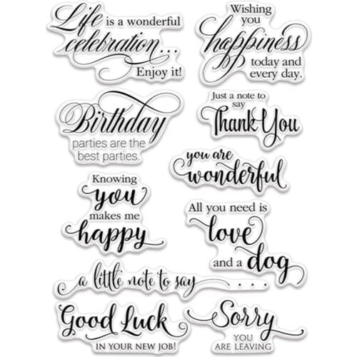 Happy Birthday Words Transparent Clear Silicone Stamp/Seal for DIY scrapbooking/photo album Decorative clear stamp ST0281