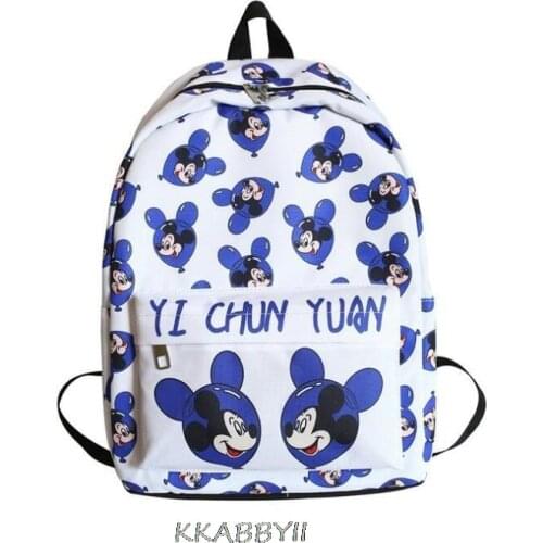 Disney Minnie Cute Embroidery Backpack Women Harajuku School Bags Teenage Book Ladies Backpack Kawaii College Students Girl Bags