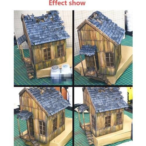Scenario Military Building Model DIY Scenario Suite 1/35 Destroyed European Wooden House No.1 Sand Table Model