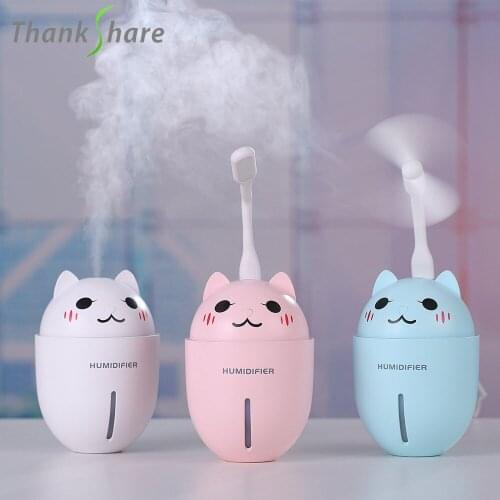 USB Air Humidifier Ultrasonic Aroma Diffuser With USB Fan Essential Oil Diffuser Mist Maker Electric With Aroma Lamp LED light