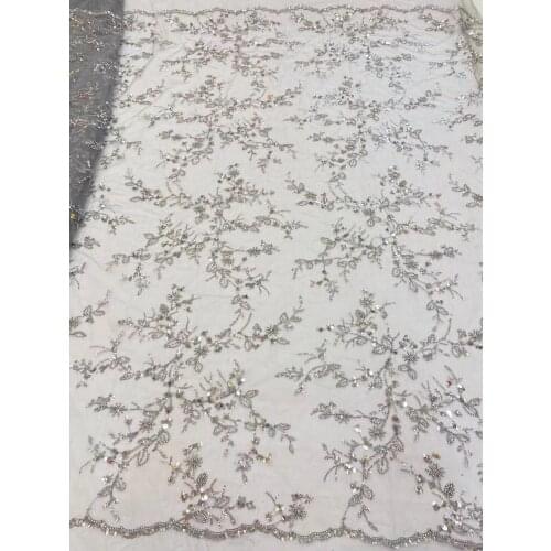 Nigerian Wedding Tulle Lace High Quality J-426682 African French Net Mesh Fabric with Coloful Small Sequin Fabircs