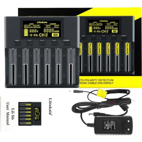 18650 Battery Charger Intelligent Charger for 18350 32650 AA AAA Li-ion LiFePO4 Ni-MH Batteries Auto-Polarity Detection EU Plug