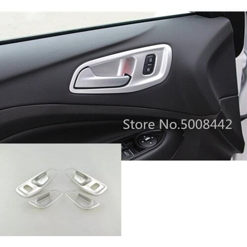 For Ford Kuga Escape 2017 2018 2019 2020 2021 Cover Protection Sticker Stick Trim Internal Door Built Handle Bowl Moulding 4pcs