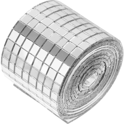 1 Roll Self-adhesive Glass Mini Square Mirror Mosaic Sticker Mosaic Wall Sticker