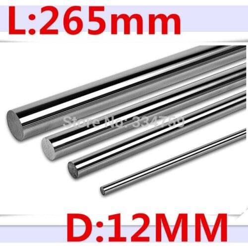 2pcs/lot 12mm linear shaft 265mm long Chrome Precision Hardened Rod Linear Motion Shaft 12mm*265mm cnc parts 3d printer parts
