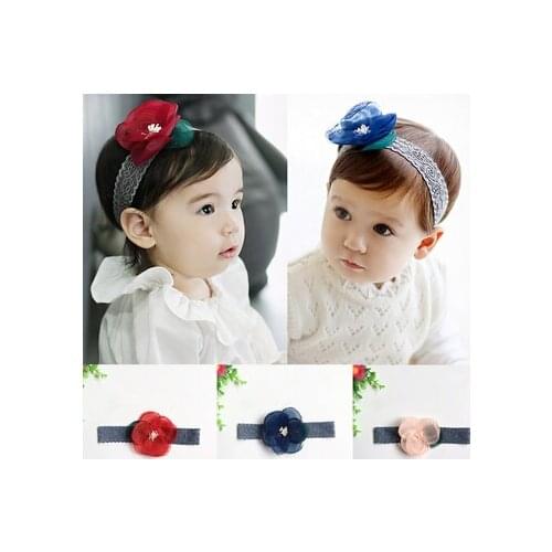 2015 cute baby flower Lace headbands girls hairbands kids head band children hair accessories