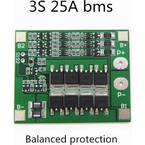 3S 25A 12V Lithium Battery bms Electric sprayer sprayer balanced circuit solar energy BMS pcba 12.6v charging