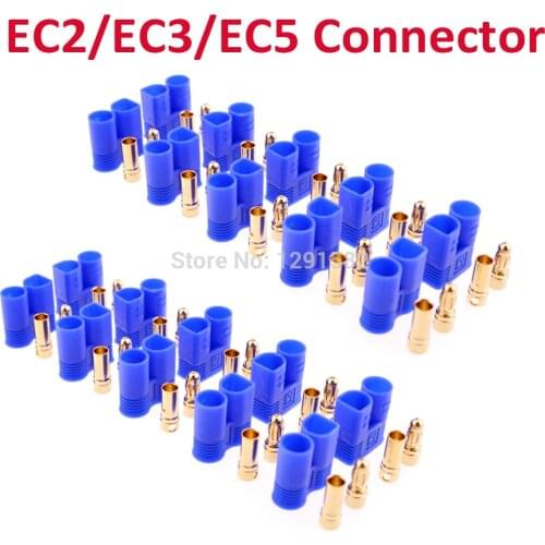 5pair / 10pair EC2 EC3 EC5 Male Female Type Battery Connector Golden Battery Connector Bullet Plug