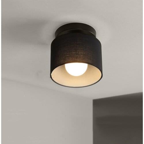 Modern Led ceiling lights Home Lighting Dia 18cm Cloth Lamp Shade Simple Ceiling Lamp for Bedroom plafoniera Led Light Fixture