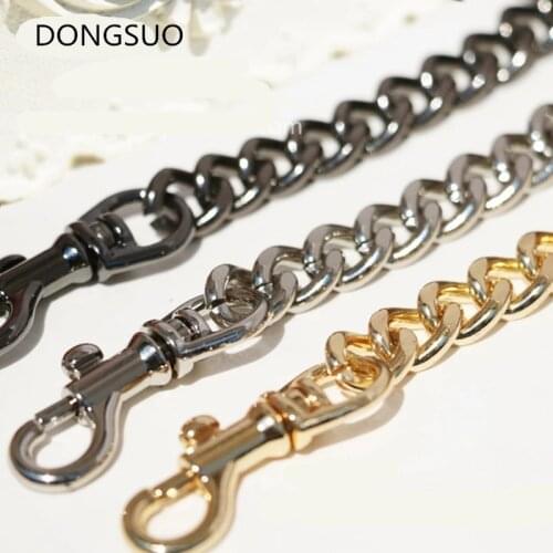 Aluminum chain silver gold black large metal chain 0.9cm for designer handbag bag purse replacement Accessories Hardware 9mm