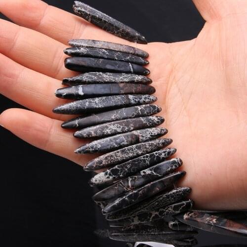 90Pcs Natural Stone Beads For Jewelry Making Irregular Aciculiform Emperor Stone DIY Necklace Bracelet Handiwork Accessory