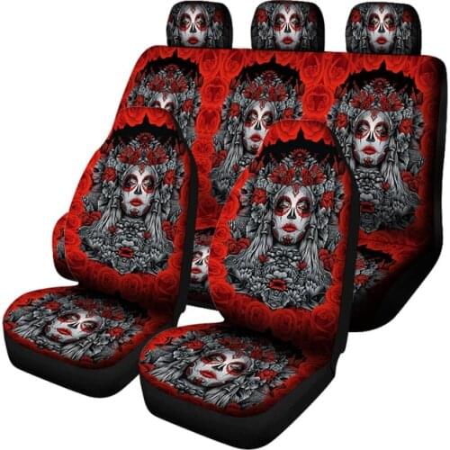 AUTO KEKAN Bohemian Car Seat Cover Girl Seat Belt Covers Universal Fit 7 Pcs Full Set Fashion Auto Interior Decor Accessories