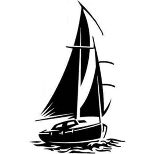 Black/Sliver Funny Yacht Boat Ship Sea Ocean Waves Decor Car Sticker Vinyl Accessories C182