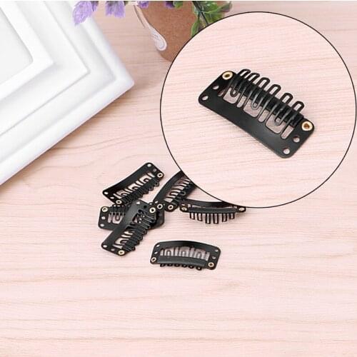 40 Pcs 32mm Black U Shape Snap Metal Clips For Hair Extensions Weft Hair Accessories #Y51