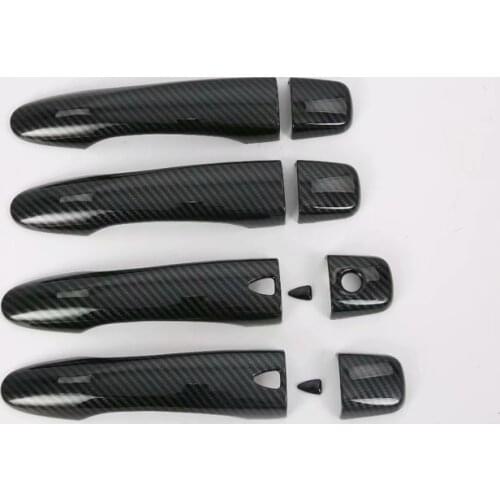 Black ABS Carbon Fiber For Nissan Note e-Power 2021 With Smart Handle Cover Handle Protector Sticker Car Accessories