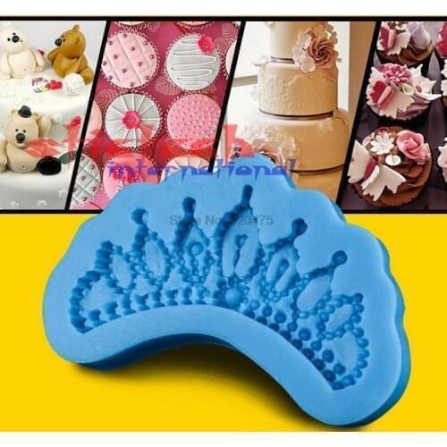 By dhl or ems 100 pieces Silicone 3D Cake Mold Crown Design Fondant Mould Cooking Baking Tools