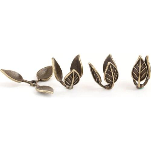 DoreenBeads Copper Beads Caps Leaf Antique Bronze (Fit Beads Size: 12mm Dia.) 18mm( 6/8") x 15mm( 5/8"), 3 PCs
