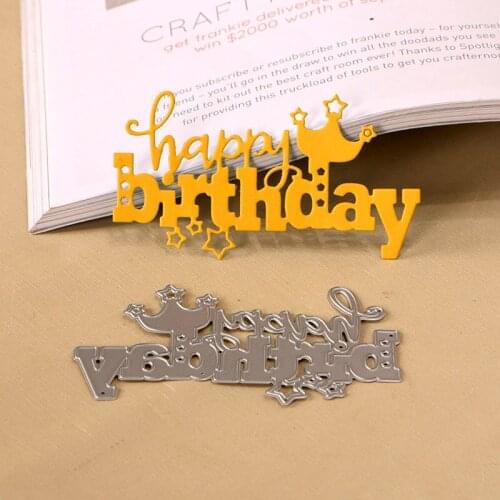 DUOFEN METAL CUTTING DIES 120278 Happy Birthday cutout lace hollow embossing stencil DIY Scrapbook Paper Album 2018 Jun new
