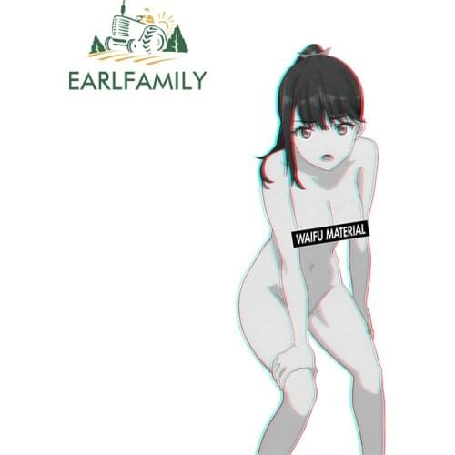 EARLFAMILY 13cm x 5.2cm for Anime Girl Waifu Material RV Car Sticker Trunk Decal Car Refrigerators Vinyl Funny Occlusion Scratch